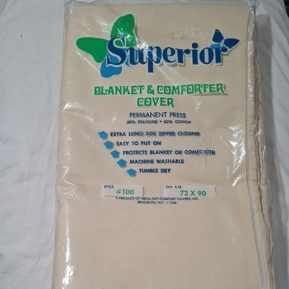 New.Superior Cream Blanket & Comforter Cover Size 72×90